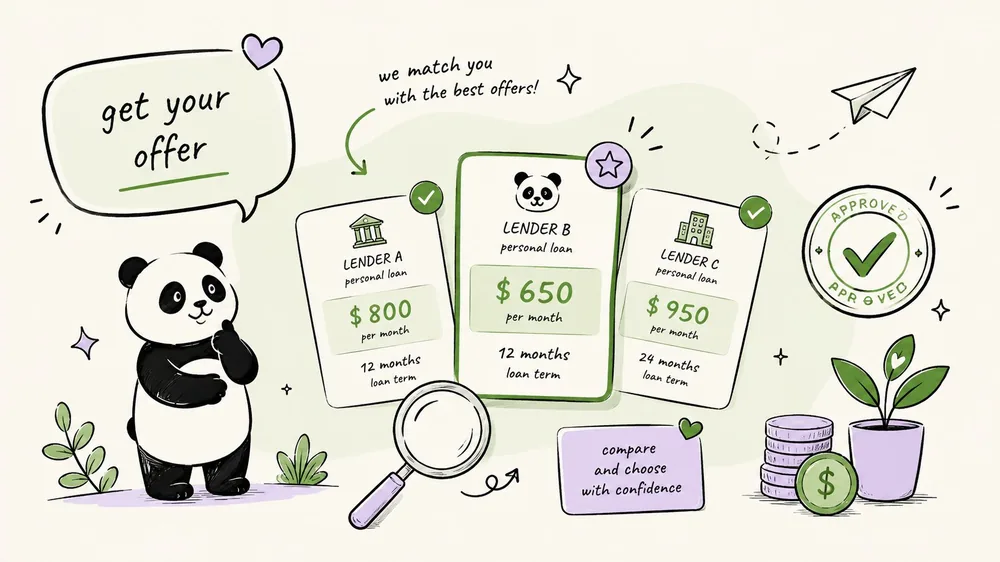 Get matched with the right lender and review your personal loan offer from Panda Loans